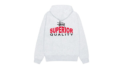 Stussy Superior Quality Zip Hoodie (SS25) Ash Heather