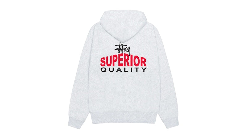 Stussy Superior Quality Zip Hoodie (SS25) Ash Heather