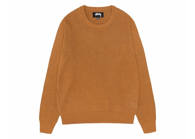 Stussy Surfman Icon Cotton Linen Crew Brown