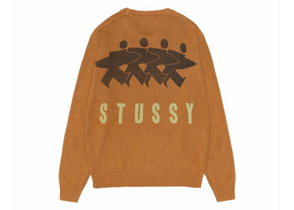 Stussy Surfman Icon Cotton Linen Crew Brown