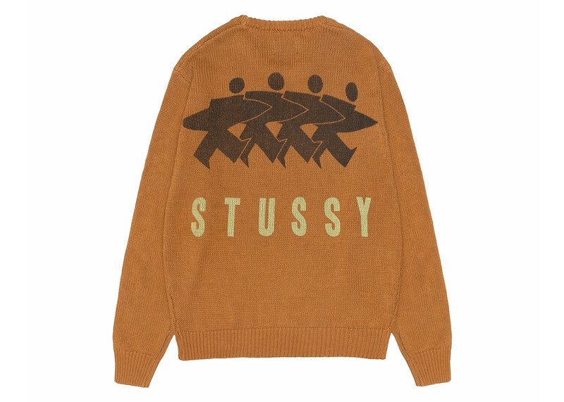 Stussy Surfman Icon Cotton Linen Crew Brown