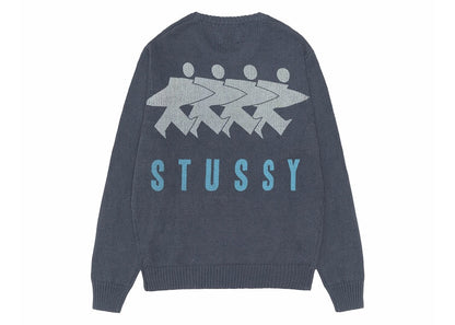 Stussy Surfman Icon Cotton Linen Crew Dusty Blue