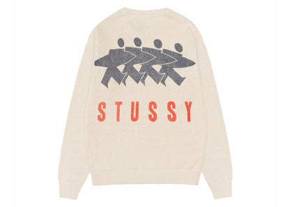 Stussy Surfman Icon Cotton Linen Crew Ivory