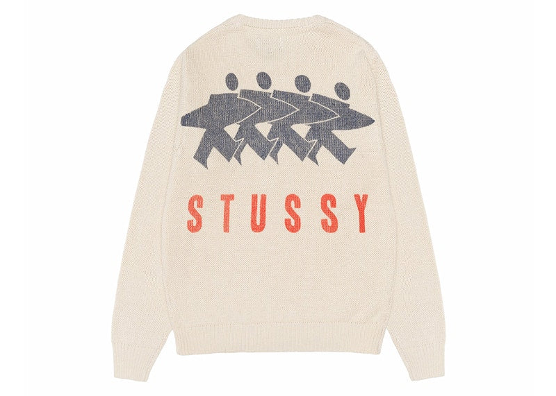 Stussy Surfman Icon Cotton Linen Crew Ivory
