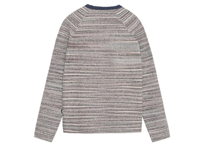 Stussy Textured Knit Contrast Collar Crew Grey Multi
