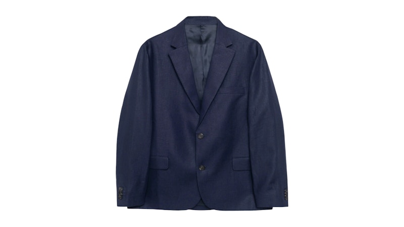 Stussy Textured Linen Blazer Navy