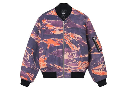 Stussy Tigris Canvas Bomber Jacket Purple
