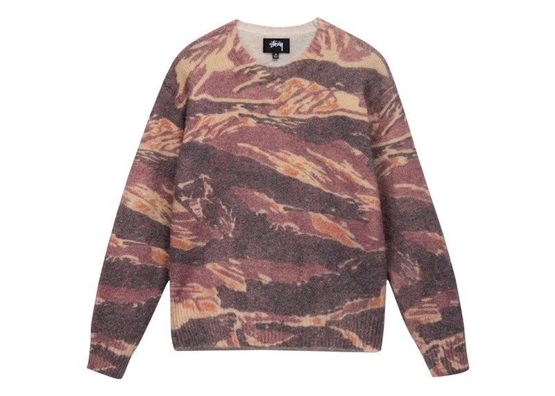 Stussy Tigris Print Sweater Brown