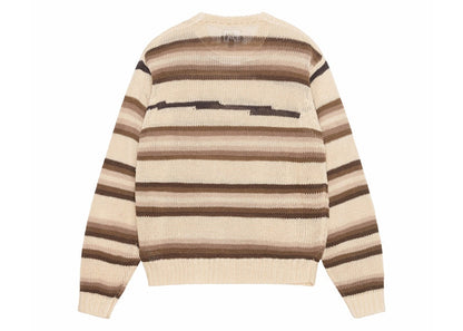 Stussy Tonal Stripe Linen Sweater Natural