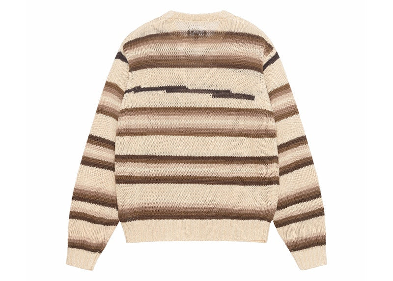 Stussy Tonal Stripe Linen Sweater Natural