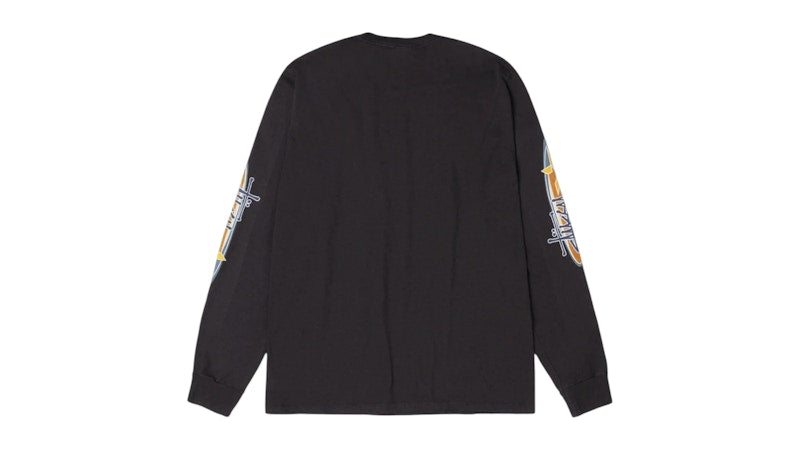 Stussy Two Star L/S Pigment Dyed Tee Faded Black