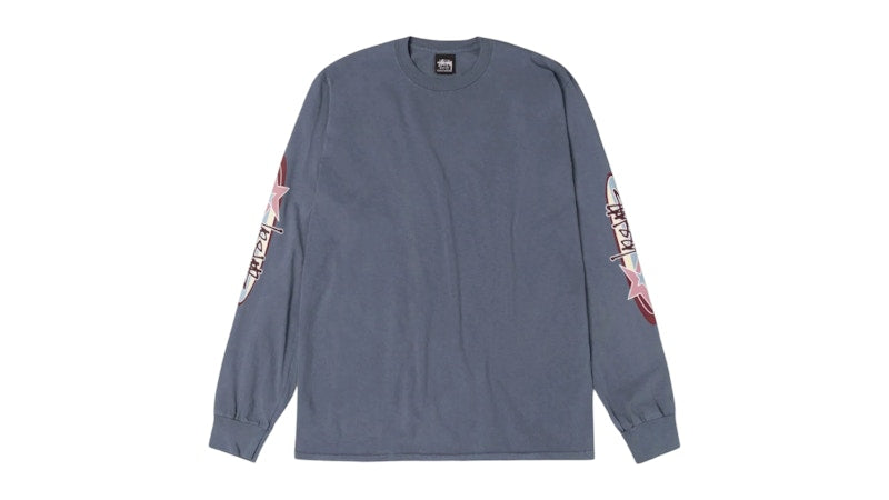 Stussy Two Star L/S Pigment Dyed Tee Navy