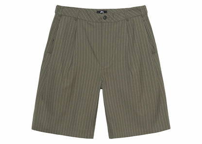 Stussy Volume Pleated Stripe Short Olive