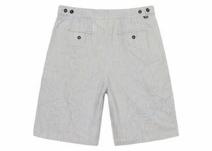 Stussy Volume Pleated Stripe Wrinkled Short Grey