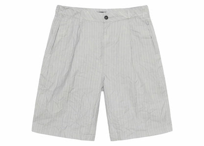 Stussy Volume Pleated Stripe Wrinkled Short Grey