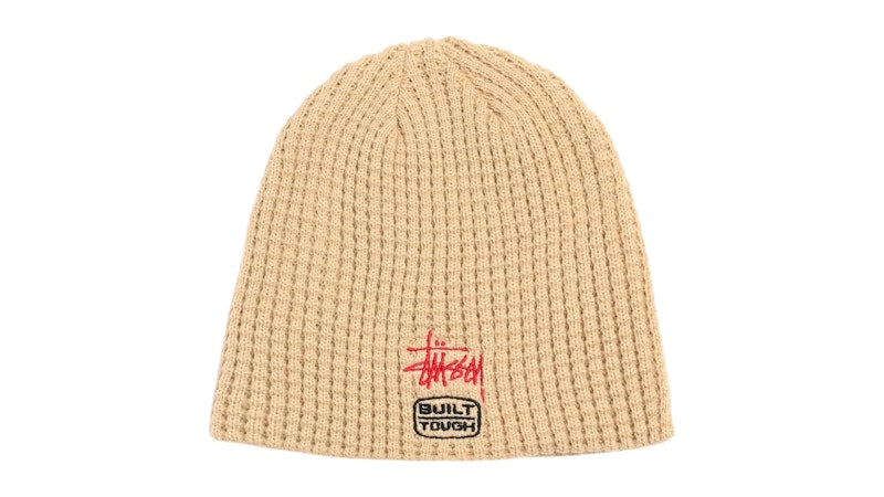 Stussy Waffle Built Tough Skullcap Beanie Sand