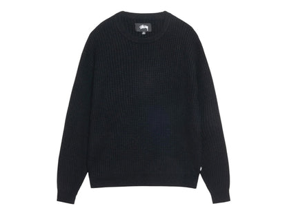 Stussy Waffle Knit Cashmere Crew Black
