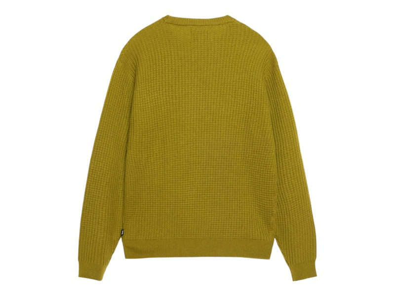 Stussy Waffle Knit Cashmere Crew Moss
