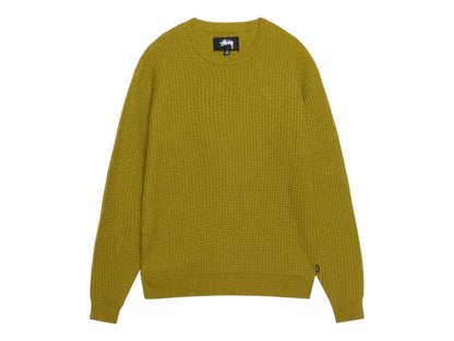 Stussy Waffle Knit Cashmere Crew Moss