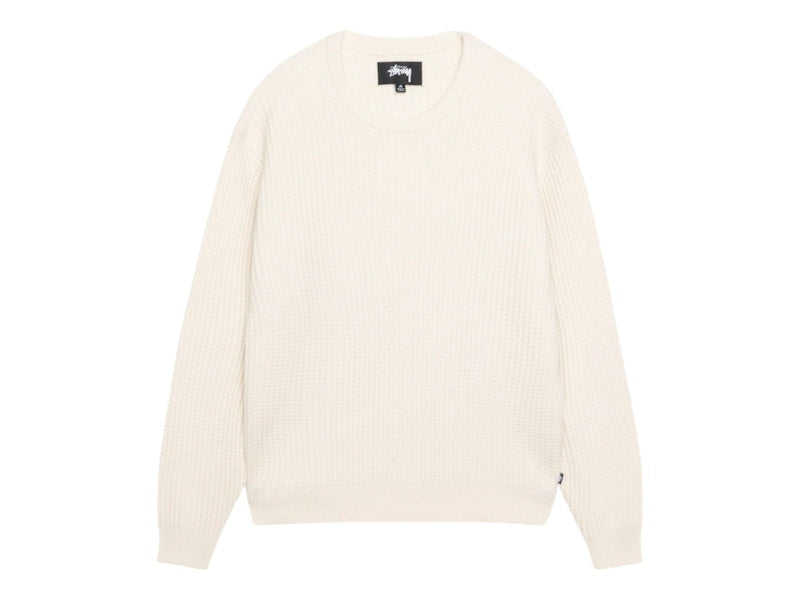 Stussy Waffle Knit Cashmere Crew Natural
