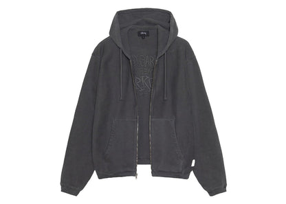 Stussy Waffle Lined Zip Hoodie Black