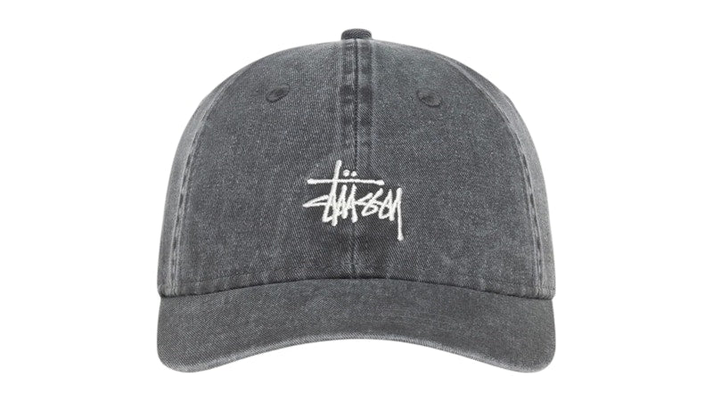 Stussy Washed Basic Cap Cap Washed Charcoal