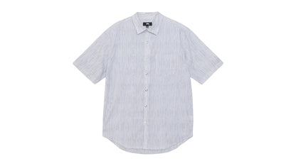 Stussy Wavy Striped Short Sleeve Shirt Blue