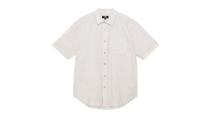 Stussy Wavy Striped Short Sleeve Shirt Natural