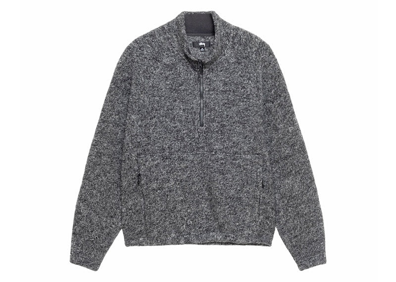 Stussy Wool Blend Sherpa Mock Neck Black