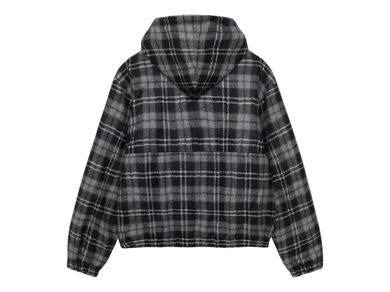 Stussy Wool Plaid Work Jacket Charcoal