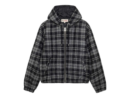 Stussy Wool Plaid Work Jacket Charcoal