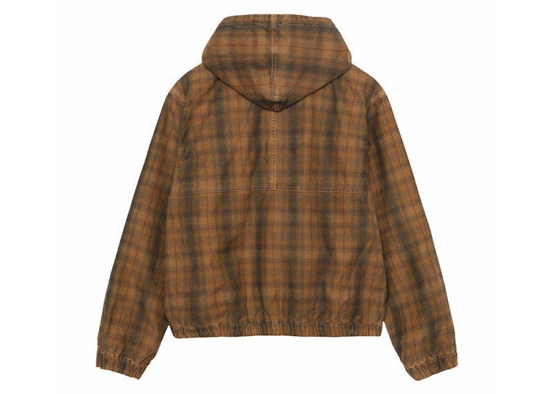 Stussy Unlined Plaid Work Jacket Brown