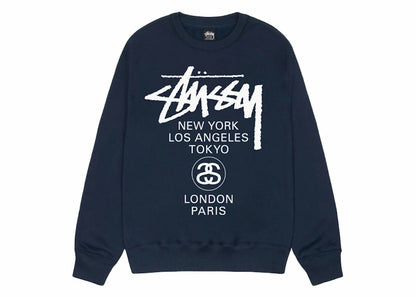 Stussy World Tour Crewneck Navy