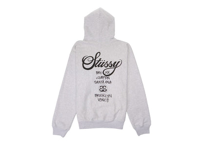 Stussy World Tour Hoodie Ash Heather