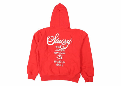 Stussy World Tour Hoodie Red
