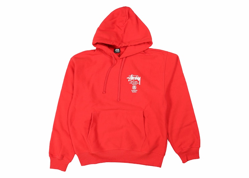 Stussy World Tour Hoodie Red