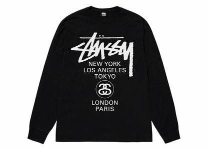 Stussy World Tour LS Tee Black