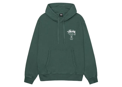 Stussy World Tour Pigment Dyed Hoodie Forest