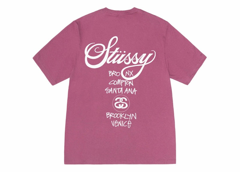 Stussy World Tour T-shirt Berry