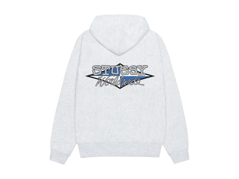 Stussy Worldwide Diamond Hoodie Ash Heather
