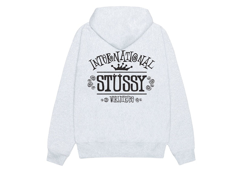 Stussy Worldwide Zip Hoodie Ash Heather