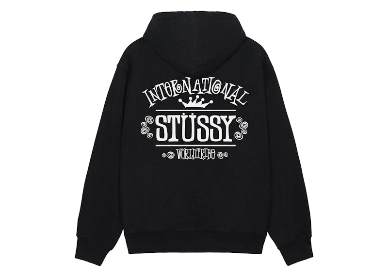 Stussy Worldwide Zip Hoodie Black
