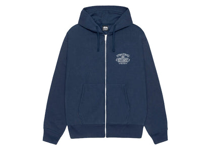 Stussy Worldwide Zip Hoodie Navy