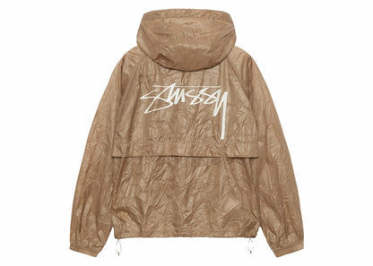 Stussy Wrinkled Nylon Beach Shell Jacket Brown