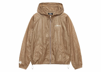 Stussy Wrinkled Nylon Beach Shell Jacket Brown