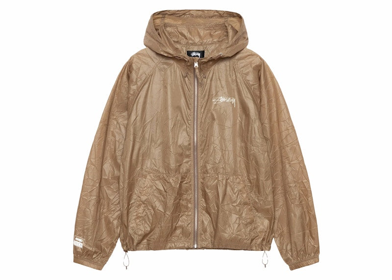 Stussy Wrinkled Nylon Beach Shell Jacket Brown