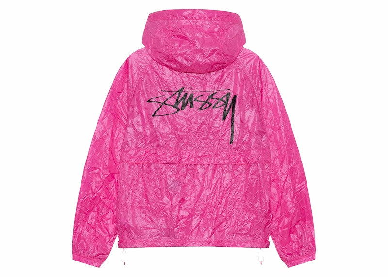 Stussy Wrinkled Nylon Beach Shell Jacket Magenta