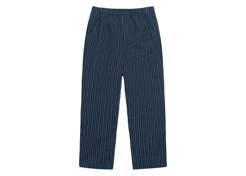 Stussy Wrinkled Stripe Beach Pant Navy