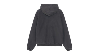 Stussy Zip Faded Graphic Hoodie Washed Black