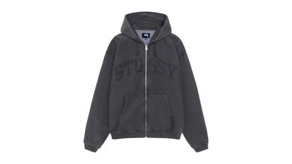 Stussy Zip Faded Graphic Hoodie Washed Black